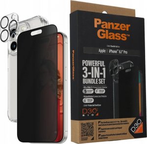 PanzerGlass PanzerGlass Privacy Bundle 3in1 iPhone 15 Pro 6.1" D3O Hardcase + Screen Protector UWF+ Lens 1137+1173+P2810 1