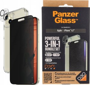 PanzerGlass PanzerGlass Privacy Bundle 3in1 iPhone 15 Plus 6.7" D3O Hardcase + Screen Protector UWF+ Lens 1136+1174+P2811 1