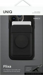 Uniq UNIQ Flixa magnetic card wallet with stand black/jet black MagSafe 2