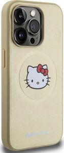 Sourcing Hello Kitty HKHMP15LPGHCKD iPhone 15 Pro 6.1" gold/gold hardcase Leather Kitty Head MagSafe 2