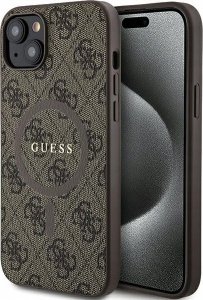 Guess Oryginalne Etui GUESS Hardcase GUHMP14SG4GFRW do iPhone 14 (Kompatybilny z Magsafe / 4G Ring classic logo / brązowy) 1