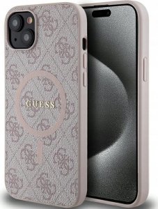 Guess Oryginalne Etui GUESS Hardcase GUHMP14SG4GFRP do iPhone 14 (Kompatybilny z Magsafe / 4G Ring classic logo / różowy) 1