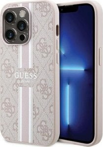 Guess Guess 4G Printed Stripes MagSafe - Etui iPhone 15 Pro (różowy) 1