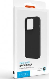 Fixed Fixed | MagFlow | Back cover | Apple | iPhone 15 | Liquid silicon | Juodas 1