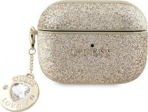 Guess Guess GUAP2PGEHCDD AirPods Pro 2 (2022/2023) cover złoty/gold Fixed Glitter Heart Diamond Charm 1