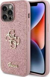 Guess Guess GUHCP15XHG4SGP iPhone 15 Pro Max 6.7" różowy/pink hardcase Glitter Script Big 4G 1