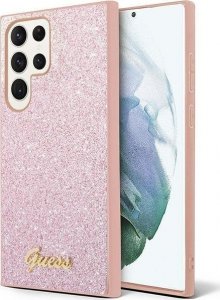 Guess Guess GUHCS24LHGGSHP S24 Ultra S928 różowy/pink hardcase Glitter Script 1