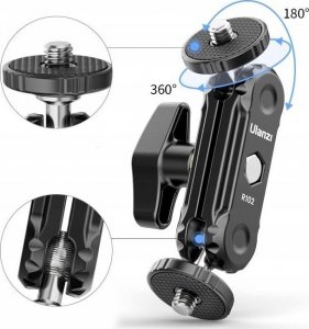 Ulanzi Ramię Uchwyt Mocowanie Magic Arm 9cm 2x Gwint 1/4'' Video VLOG ULANZI / R102 5