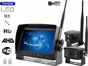 Wideorejestrator Nvox Monitor rejestrator samochodowy lcd 7cali ahd z obsługą 2 bezprzewodowych kamer 12v 24v 2