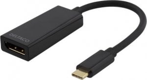 Adapter USB Deltaco DELTACO Adapteris USB 3.1 DP - USBC male - DisplayPort 19 pin female, 4K , juodas / USBC-DP 1