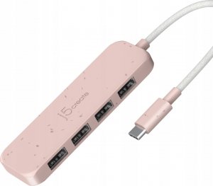 Adapter USB j5create j5create JCH341ER USB 3.2 Gen 1 (3.1 Gen 1) Type-C 10000 Mbit/s Różowy 1