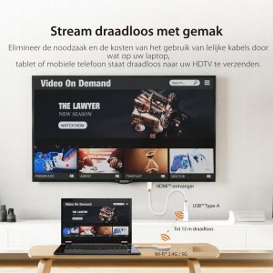 Adapter AV j5create j5create JVAW62 Nadajnik i odbiornik AV Pomarańczowy, Biały 3