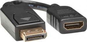 Adapter AV Eaton Eaton Tripp Lite Series DisplayPort to HDMI Video Adapter Video Converter (M/F), HDCP, Black, 6 in. (15 cm) - Videoadapter - DisplayPort mannlich zu HDMI weiblich - 15.2 cm - Schwarz - geformt 1