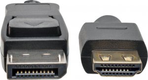 Adapter AV Eaton Tripp Lite Series DisplayPort 1.2 to HDMI Active Adapter Cable (M/M), 4K 60 Hz, Gripping HDMI Plug, HDCP 2.2, 6 ft. (1.8 m) - Adapter kablowy - DisplayPort męski zu HDMI męski - 1.83 m - czarny - aktywny, 4K wsparcie 2