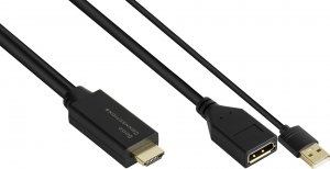 Adapter AV Alcasa Alcasa HDMI-AD22 adapter kablowy 0,3 m HDMI Typu A (Standard) DisplayPort Czarny 1