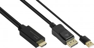Adapter AV Alcasa Alcasa HDMI-DP010 adapter kablowy 1 m HDMI Typu A (Standard) DisplayPort Czarny 1