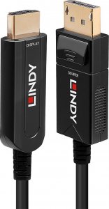 Adapter AV Lindy Lindy 38494 adapter kablowy 50 m DisplayPort HDMI Typu A (Standard) Czarny 1