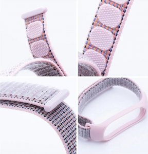 Braders Opaska / Pasek Nylonowy Braders do Xiaomi Mi Band 5 / 6 / 7 różowy 2