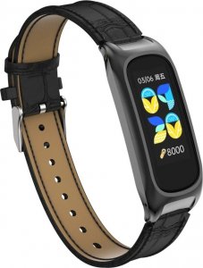 Braders Pasek Eko Skóra Eco Leather Braders do Oppo Band czarny 2