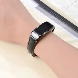 Braders Pasek Eko Skóra Eco Leather Braders do Oppo Band czarny 4