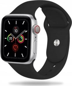 Tech Craft Silikonowa opaska do Apple Watch 1 / 2 / 3 / 4 / 5 / 6 / 7 / 8 / SE ( 38 / 40 / 41 MM ), czarny 1