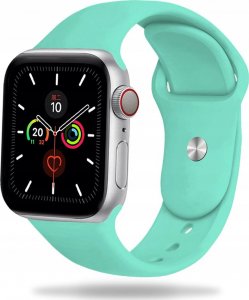 Tech Craft Silikonowa opaska do Apple Watch 1 / 2 / 3 / 4 / 5 / 6 / 7 / 8 / SE ( 38 / 40 / 41 MM ), miętowa 1