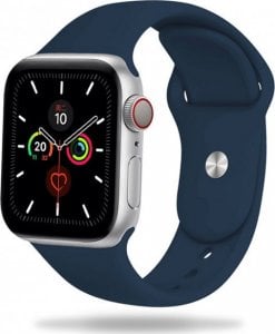 Tech Craft Silikonowa opaska do Apple Watch 1 / 2 / 3 / 4 / 5 / 6 / 7 / 8 / SE ( 38 / 40 / 41 MM ), granatowa 1