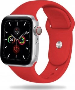 Tech Craft Silikonowa opaska do Apple Watch 1 / 2 / 3 / 4 / 5 / 6 / 7 / 8 / SE ( 38 / 40 / 41 MM ), czerwona 1