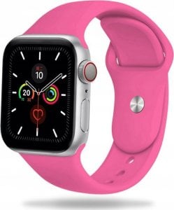 Tech Craft Silikonowa opaska do Apple Watch 1 / 2 / 3 / 4 / 5 / 6 / 7 / 8 / SE ( 38 / 40 / 41 MM ), różowa 1