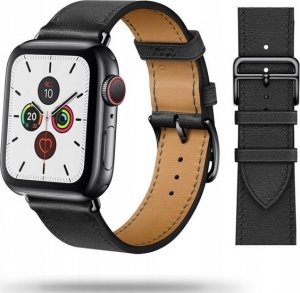 Tech Craft Skórzana bransoleta z zapięciem Apple Watch ( 38 / 40 / 41 MM ) czarny 1