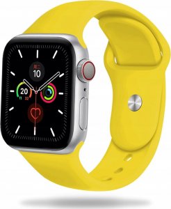 Tech Craft Silikonowa opaska do Apple Watch 1 / 2 / 3 / 4 / 5 / 6 / 7 / 8 / SE / ULTRA ( 42 / 44 / 45 / 49 mm ), żółta 1