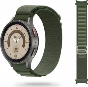 Tech Craft Materiałowa opaska Galaxy Watch 4 / 5 / Classic / 5 Pro / 6 / 6 Classic zielona 1