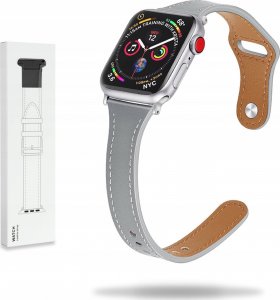 Tech Craft Damski pasek ze skóry Apple Watch ( 38 / 40 / 41 MM ) szary 1