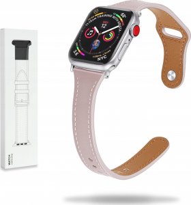 Tech Craft Damski pasek ze skóry Apple Watch ( 38 / 40 / 41 MM ) różowy 1