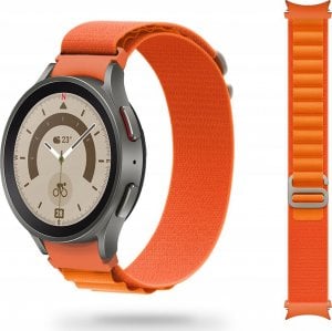 Tech Craft Materiałowa opaska Galaxy Watch 4 / 5 / Classic / 5 Pro / 6 / 6 Classic pomarańczowa 1