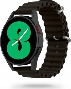 Tech Craft Gumowa opaska Galaxy Watch 4 / 5 / Classic / 5 Pro / 6 / 6 Classic czarna 1