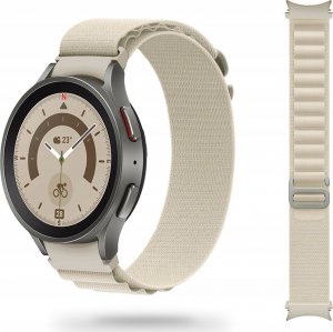 Tech Craft Materiałowa opaska Galaxy Watch 4 / 5 / Classic / 5 Pro / 6 / 6 Classic kremowa 1