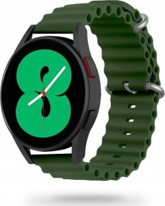 Tech Craft Gumowa opaska Galaxy Watch 4 / 5 / Classic / 5 Pro / 6 / 6 Classic zielony 1