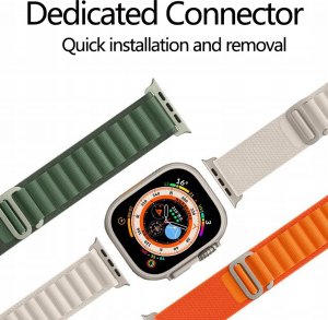Tech Craft Materiałowy pasek Apple Watch ( 38 / 40 / 41 mm ) śliwkowy 8
