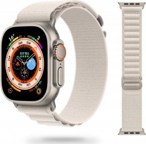 Tech Craft Materiałowy pasek Apple Watch ( 42 / 44 / 45 / 49 mm ) biały 1