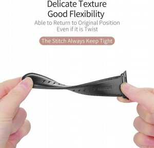 Dux Ducis DUX DUCIS pasek YA skórzany do Apple Watch 38 / 40 / 41 mm czarny 4