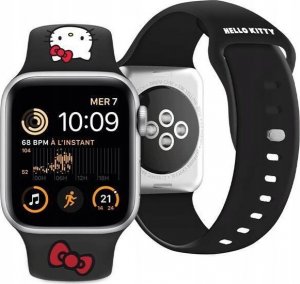 Sourcing Hello Kitty HKAWLSCHBLK Apple Watch Strap 42/44/45/49mm black/black strap Silicone Kitty Head 4