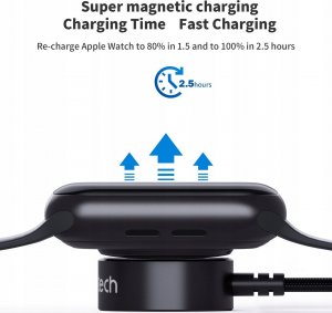 Choetech Ładowarka bezprzewodowa Choetech T319 MFI o mocy 5W, do Apple Watch + kabel USB-C - czarna 2