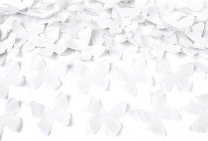 KIK Tuba konfetti strzelające z białymi motylkami 60cm 2