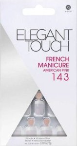 Elegant Touch Set, Elegant Touch, Natural French, Square, Artificial Nails, Pink, 143, Petite (XS), 24 pcs For Women 3