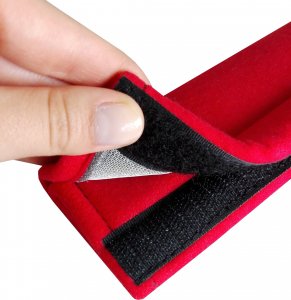 Pok-ter Nakładki na pasy bezpieczeństwa welurowe (czerwone) 2 szt 2