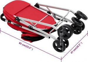 vidaXL Dwupiętrowy, składany wózek dla psa, czerwony, 83x48x97 cm 15
