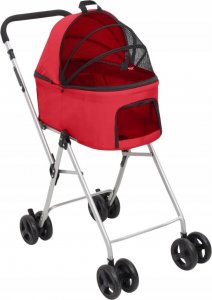vidaXL Dwupiętrowy, składany wózek dla psa, czerwony, 83x48x97 cm 8