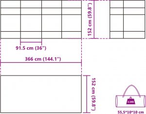 vidaXL Parawan kempingowy, zielony, 366x152x152 cm, wodoszczelny 12