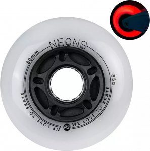 Powerslide Zestaw 4 kółka świecące LED Powerslide Neons 80/85A Red 4